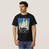 Vintage Travel Chicago Illinois Skyscraper Skyline T-Shirt (Vorne ganz)
