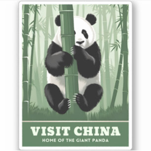 Vintage Travel China Panda Naturschutzgebiet Retr Aufkleber