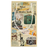 Vintage Travel Collage 2 Kleine Geschenktüte (Vorderseite)