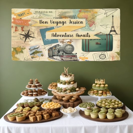 Vintage Travel Collage Banner