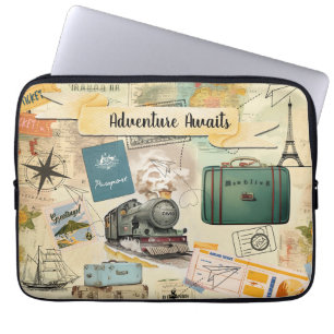 Vintage Travel Collage Laptopschutzhülle