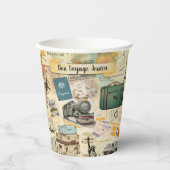 Vintage Travel Collage Pappbecher (Vorderseite)