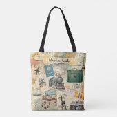 Vintage Travel Collage Tasche (Rückseite)