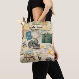 Vintage Travel Collage Tasche