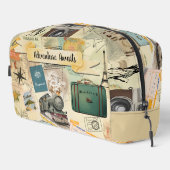 Vintage Travel Collage Waschbeutel (Rechte Ecke)