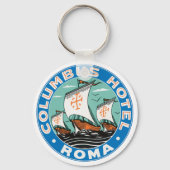 Vintage Travel, Columbus Hotel in Rom Italien Schlüsselanhänger (Rückseite)