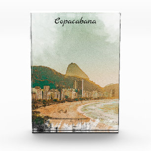 Vintage Travel Copacabana Beach Rio de Janeiro Fotoblock