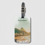 Vintage Travel Copacabana Beach Rio de Janeiro Gepäckanhänger (Vorderseite Vertikal)
