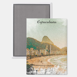 Vintage Travel Copacabana Beach Rio de Janeiro Magnet