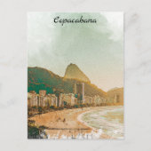 Vintage Travel Copacabana Beach Rio de Janeiro Postkarte (Vorderseite)