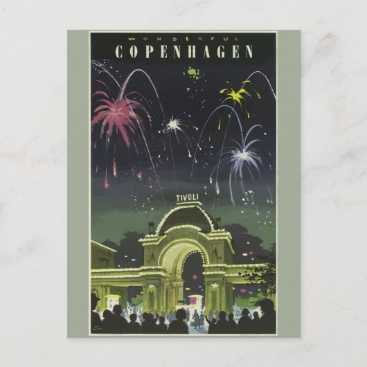 Vintage Travel Copenhagen Deutschland Postkarte (Vorderseite)