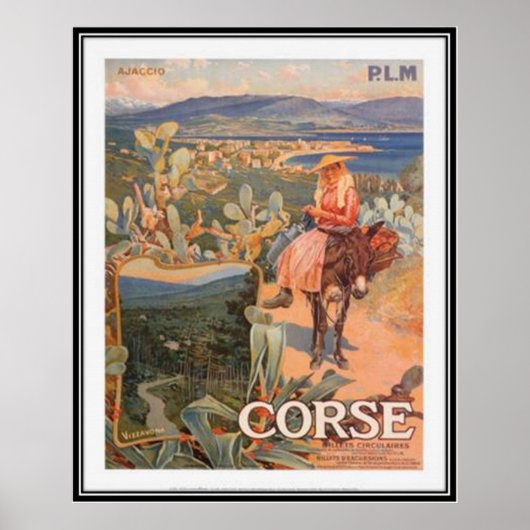 Vintage travel Corsica, Ajaccio - Poster (Vorne)
