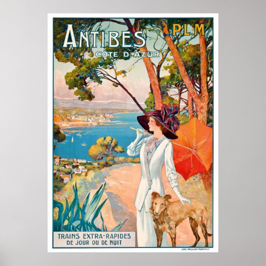Vintage Travel - Côte d'Azur - Antibes Frankreich Poster (Vorne)