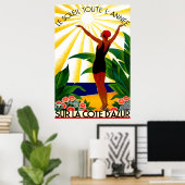 Vintage Travel - Côte d'Azur - Französische Rivier Poster (Heimbüro)