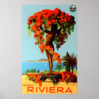 Vintage Travel - Côte d'Azur - Französische Rivier Poster