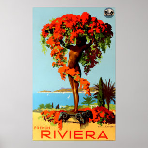 Vintage Travel - Côte d'Azur - Französische Rivier Poster