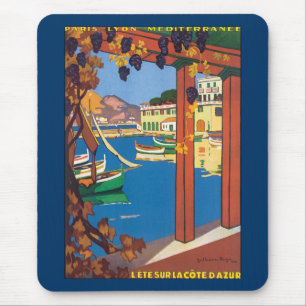 Vintage Travel, Côte d'Azur Mousepad