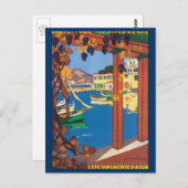 Vintage Travel, Côte d'Azur Postkarte (Vorne/Hinten)