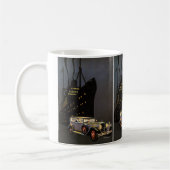 Vintage Travel, Cruise Ship and Antique Car Kaffeetasse (Links)
