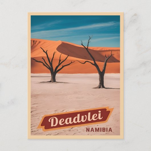 Vintage Travel Deadvlei Namibia Wüste Landschaft Postkarte (Vorderseite)