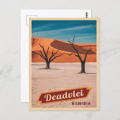 Vintage Travel Deadvlei Namibia Wüste Landschaft Postkarte (Vorne/Hinten)