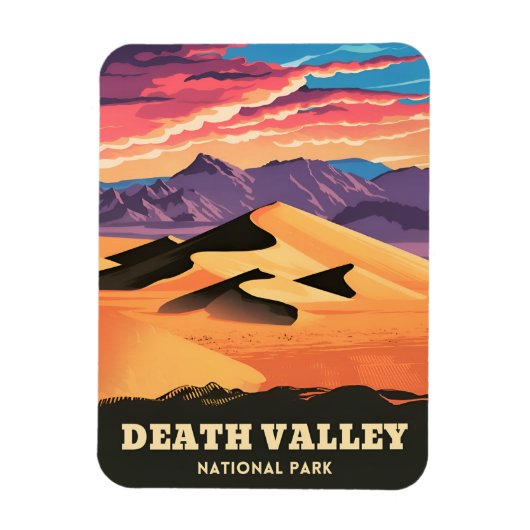 Vintage Travel Death Valley Nationalpark Sunset Magnet (Vertikal)