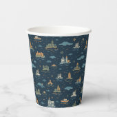 Vintage Travel Design Paper Cups Pappbecher (Rückseite)