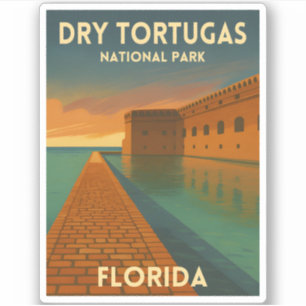 Vintage Travel Dry Tortugas Nationalpark Florida Aufkleber