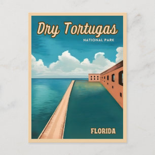 Vintage Travel Dry Tortugas Nationalpark Florida Postkarte