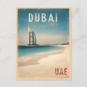 Vintage Travel Dubai UAE Beach Retro Landschaftlic Postkarte