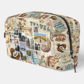 Vintage Travel Ephemera Collage Waschbeutel (Rechte Ecke)