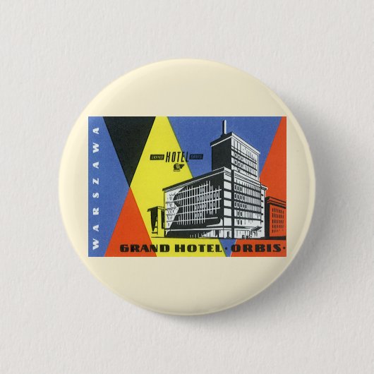 Vintage Travel Europe, Warschau (Warschau), Polen Button (Vorderseite)