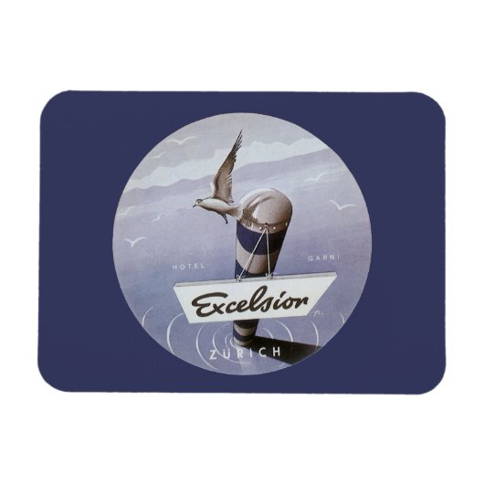 Vintage Travel Excelsior Hotel Zurich Schweiz Magnet (Horizontal)