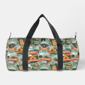 Vintage Travel Explorer-Muster Duffle Bag (Rückseite)