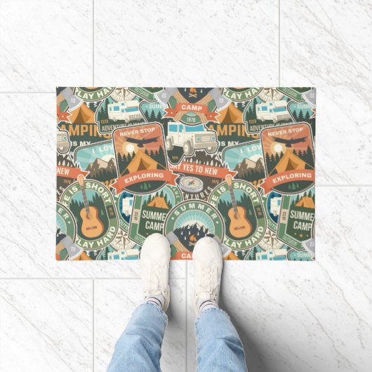 Vintage Travel Explorer-Muster Fußmatte (Indoor)