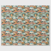 Vintage Travel Explorer-Muster Geschenkpapier (Flach)