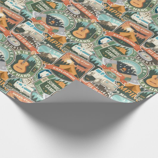 Vintage Travel Explorer-Muster Geschenkpapier (Ecke)