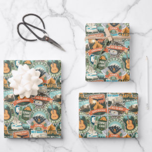 Vintage Travel Explorer-Muster Geschenkpapier Set