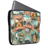 Vintage Travel Explorer-Muster Laptopschutzhülle (Vorne Rechts)