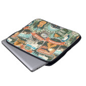 Vintage Travel Explorer-Muster Laptopschutzhülle (Vorne Knopf)