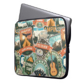 Vintage Travel Explorer-Muster Laptopschutzhülle (Vorderseite Links)