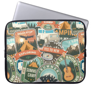 Vintage Travel Explorer-Muster Laptopschutzhülle