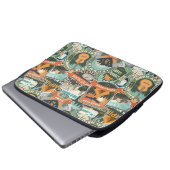 Vintage Travel Explorer-Muster Laptopschutzhülle (Vorne Knopf)