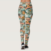 Vintage Travel Explorer-Muster Leggings (Rückseite)