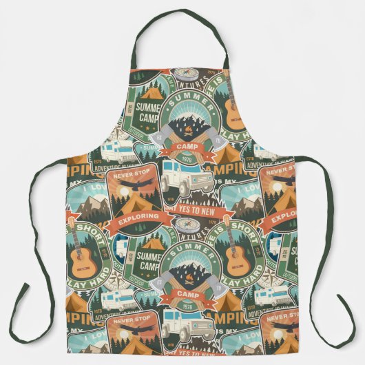 Vintage Travel Explorer-Muster Schürze (Vorderseite)