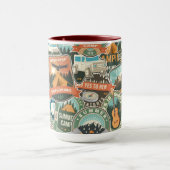 Vintage Travel Explorer-Muster Tasse (Zentrum)