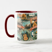 Vintage Travel Explorer-Muster Tasse (Links)