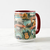 Vintage Travel Explorer-Muster Tasse (VorderseiteRechts)