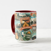 Vintage Travel Explorer-Muster Tasse (Vorderseite Links)