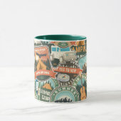 Vintage Travel Explorer-Muster Tasse (Zentrum)